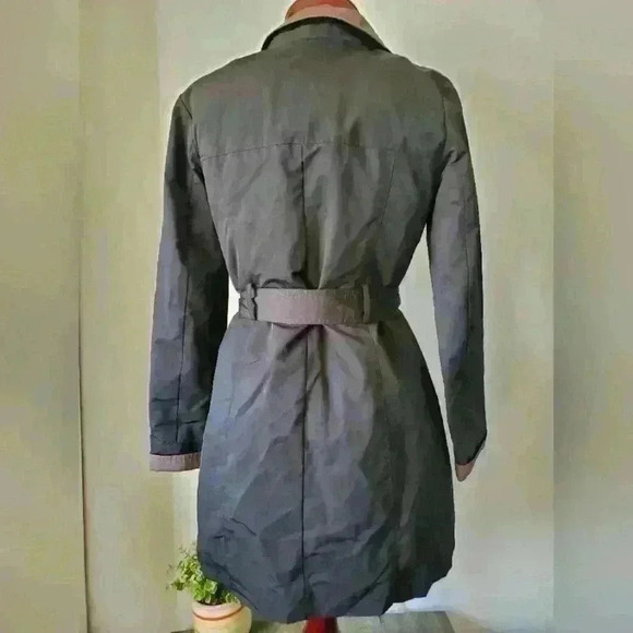 ELLEN TRACY black and olive green  trench size xs. - Picture 3 of 11